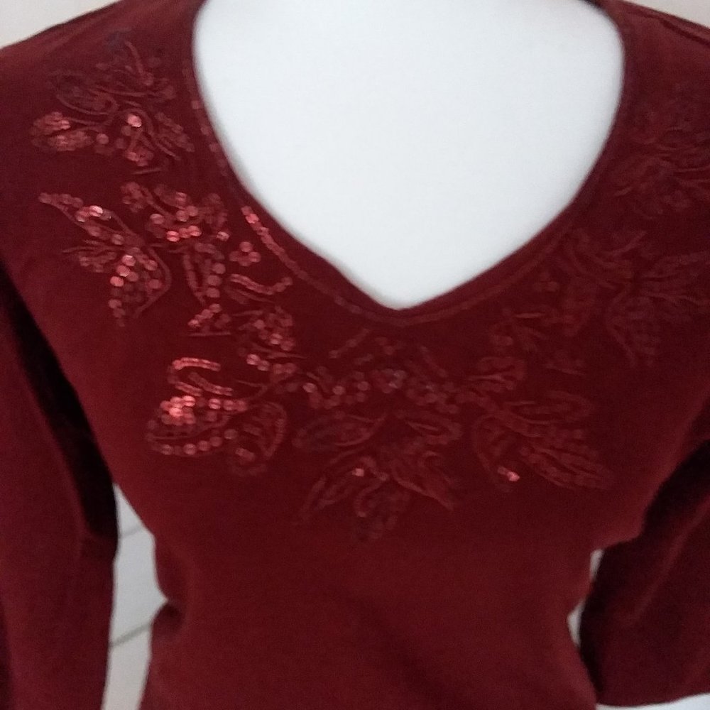 Cold Water Creek burgundy xs-4 shirt